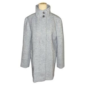 J. Crew Blue & White Herringbone Coat